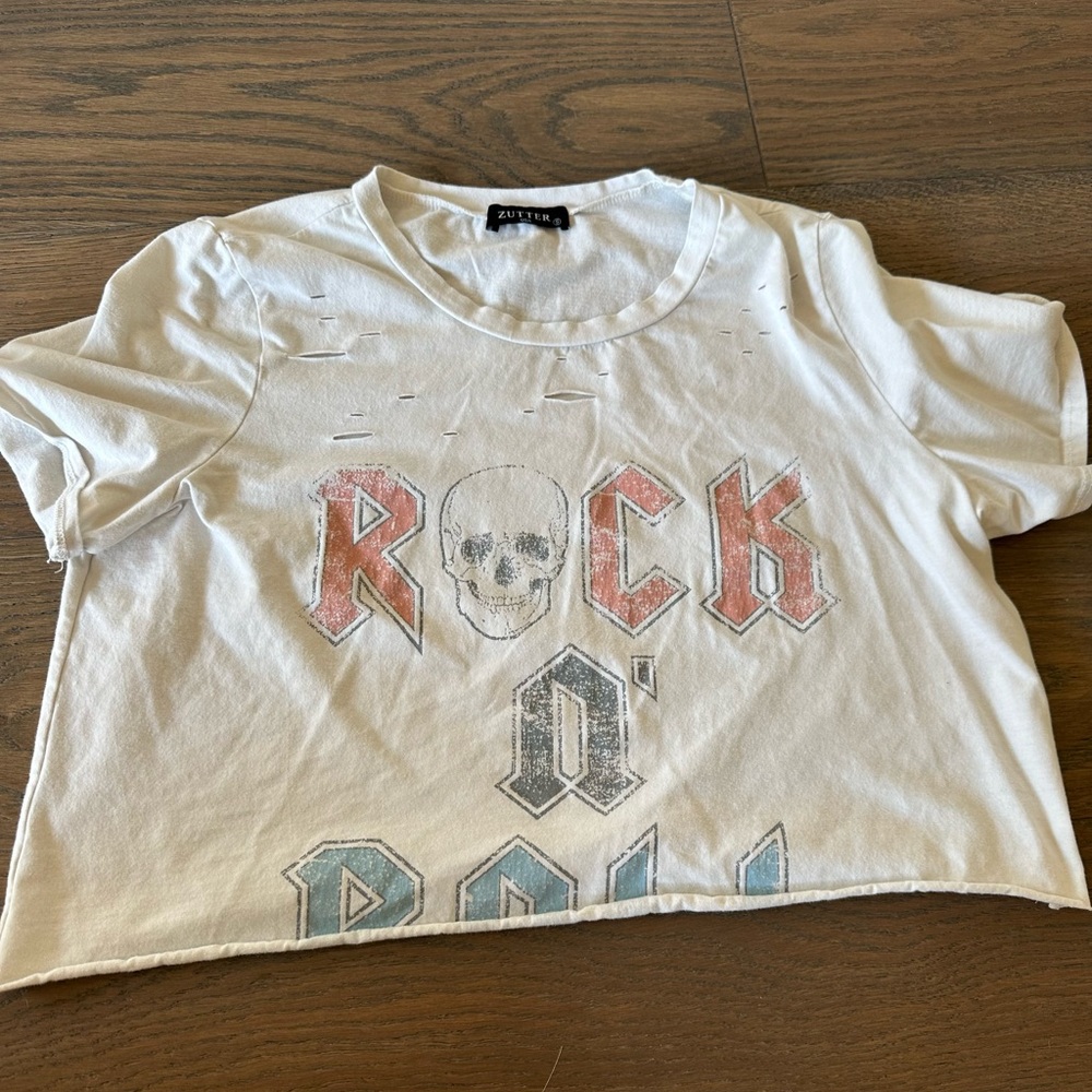 Distressed Rock n Roll Women’s Crop